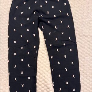 Supreme Black Sweatpants with White Bunny Design